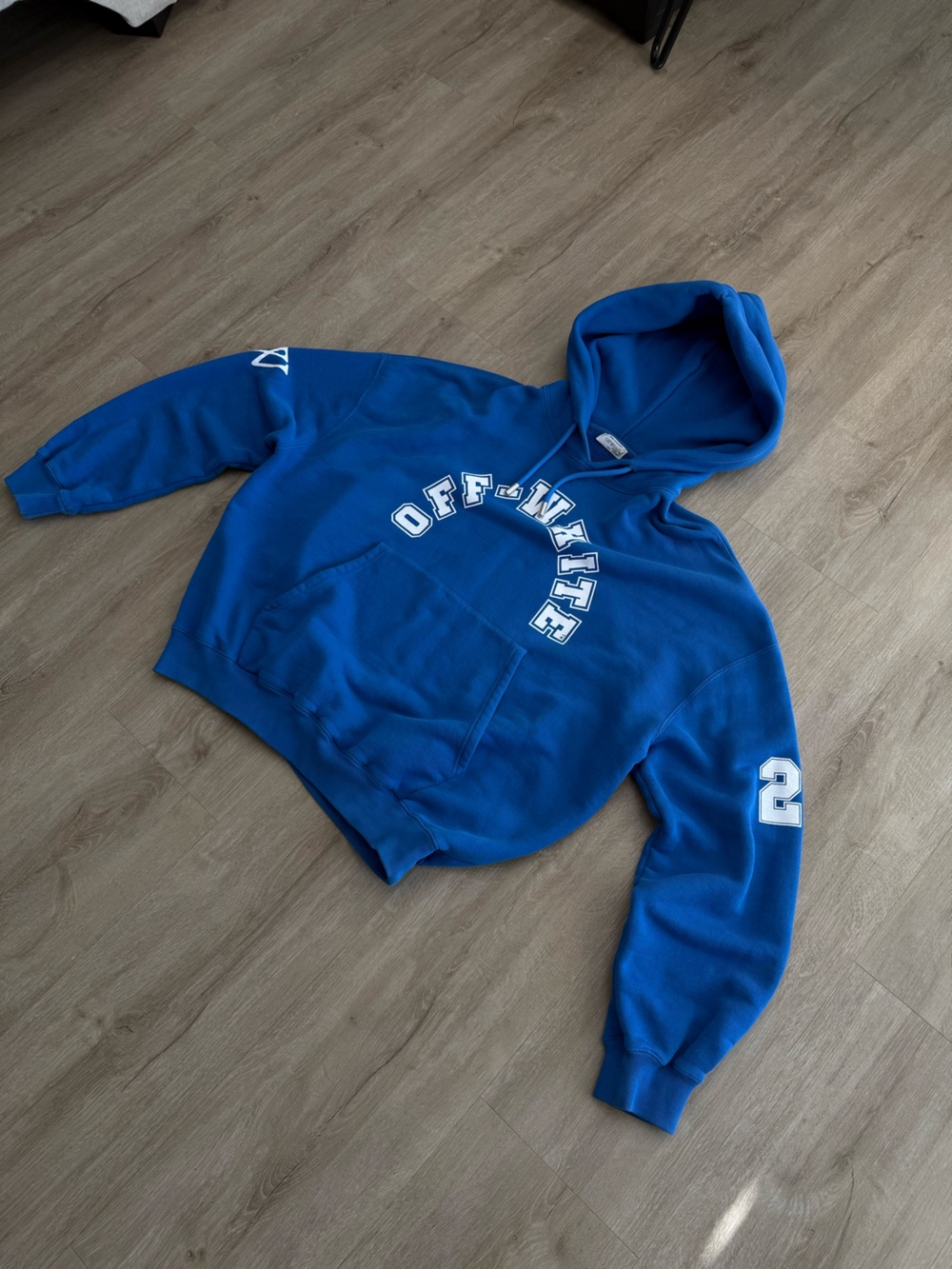 Off-White Royal Blue Logo Pullover Hoodie